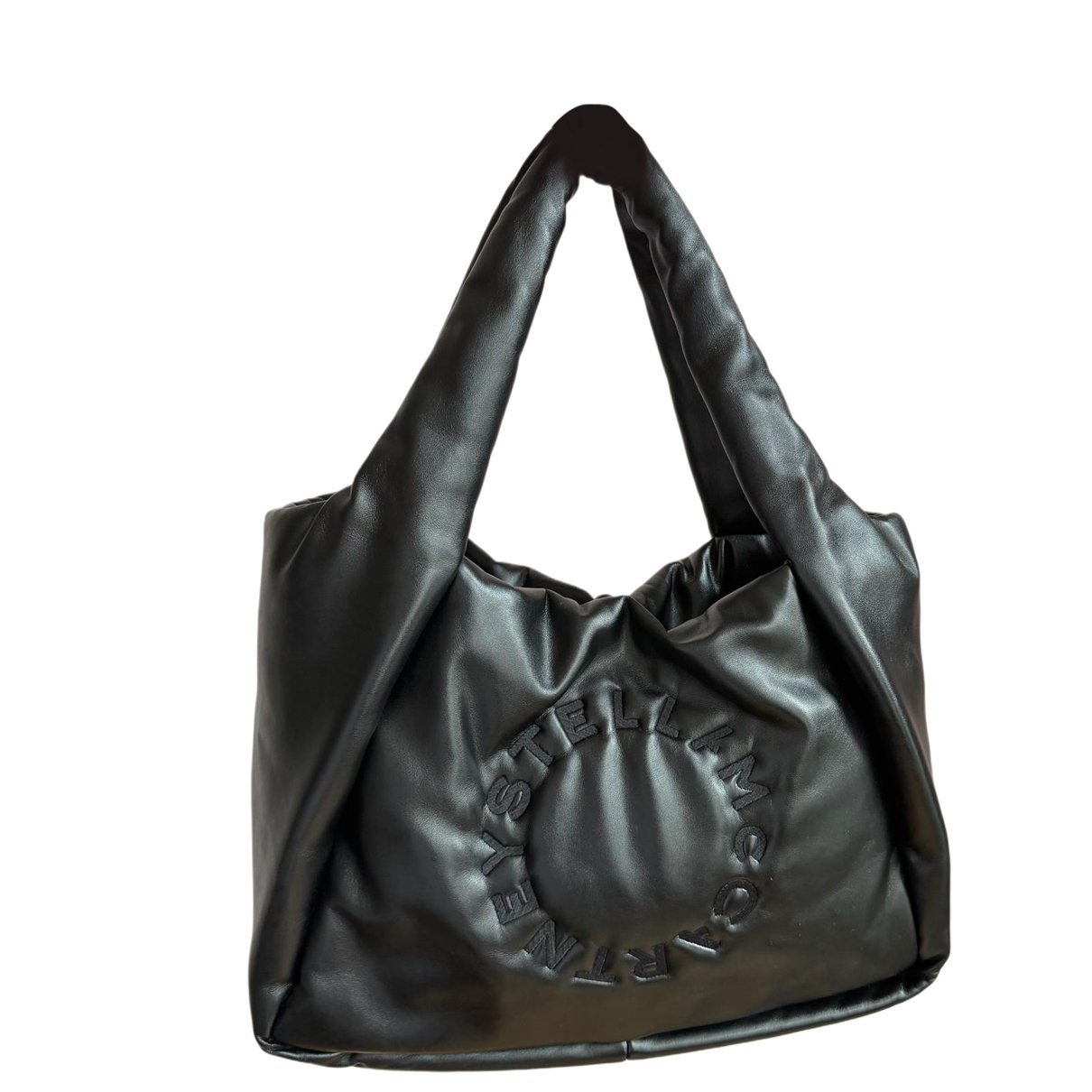 Logo vegan leather tote