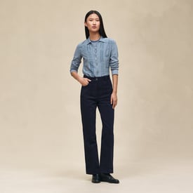 "Cahier du Colporteur" zipped twillaine cardigan