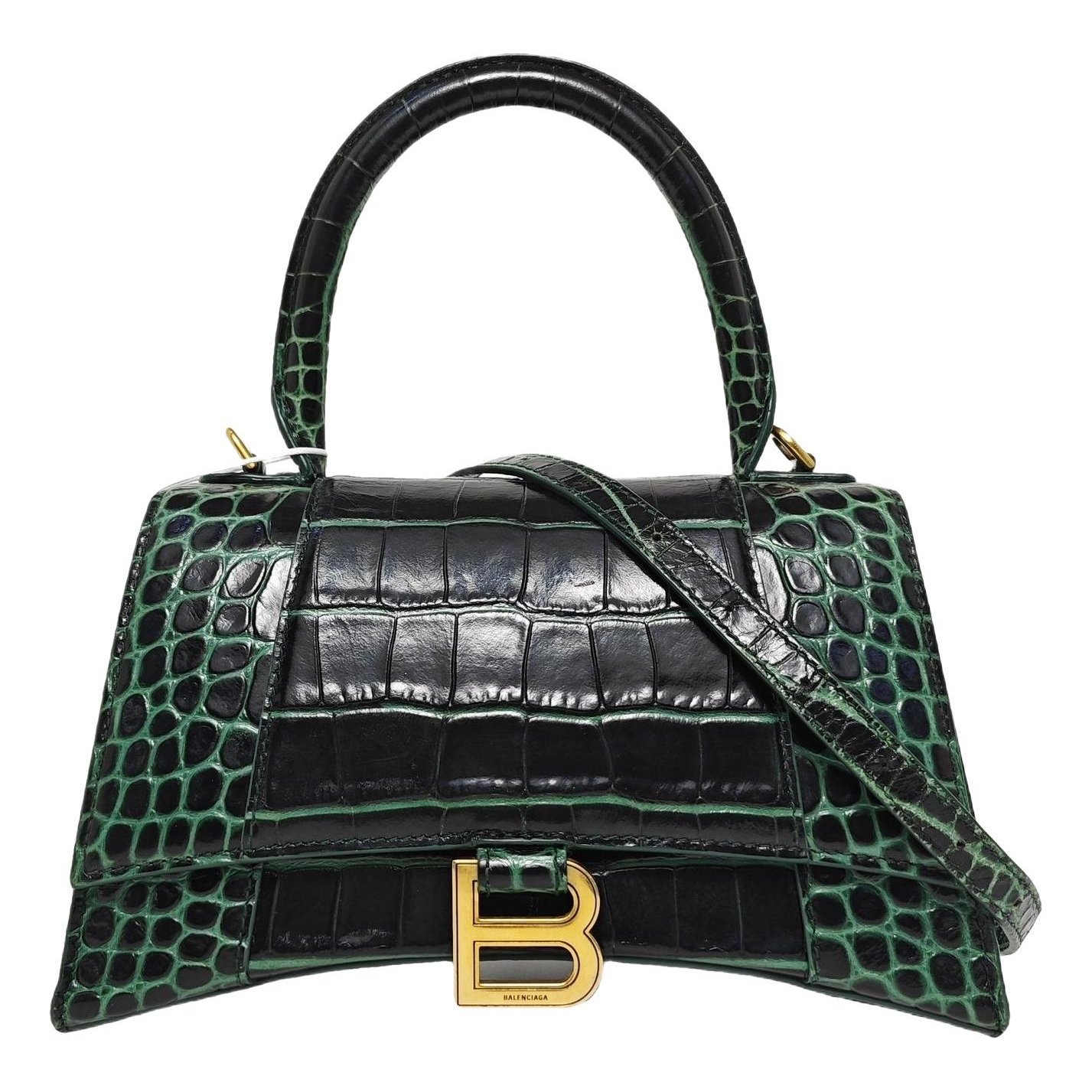 Hourglass leather handbag