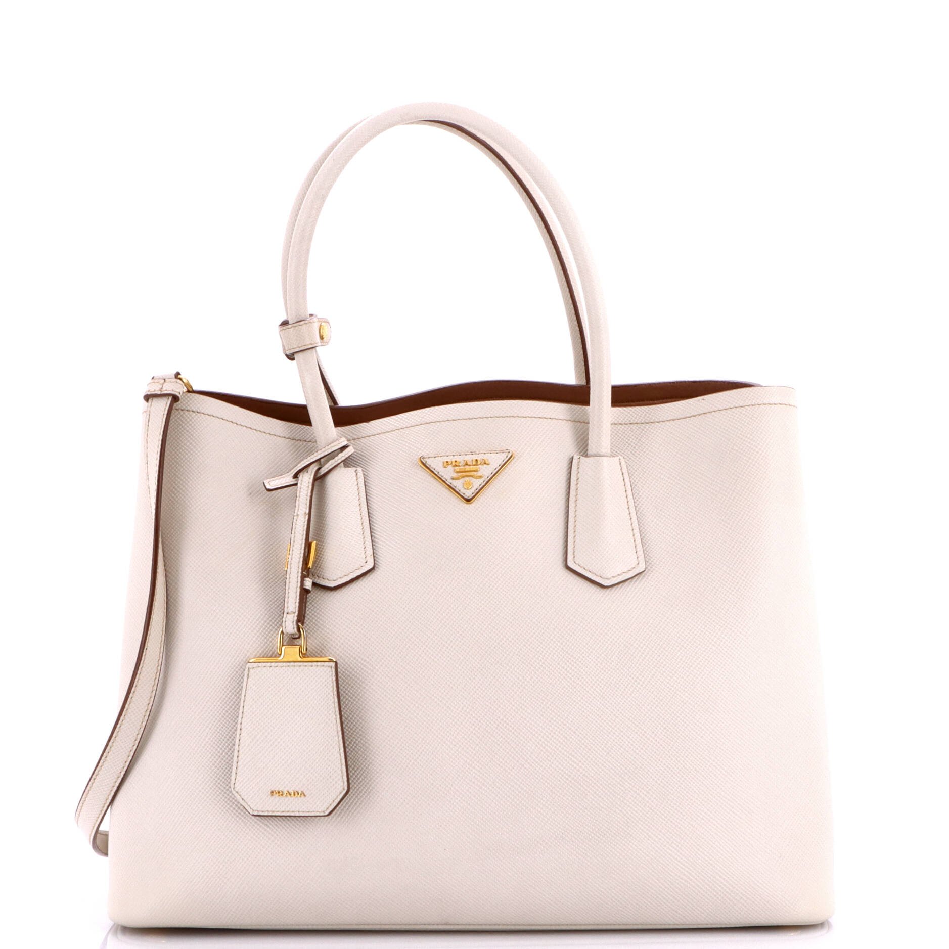 Cuir Double Tote Saffiano Leather Large