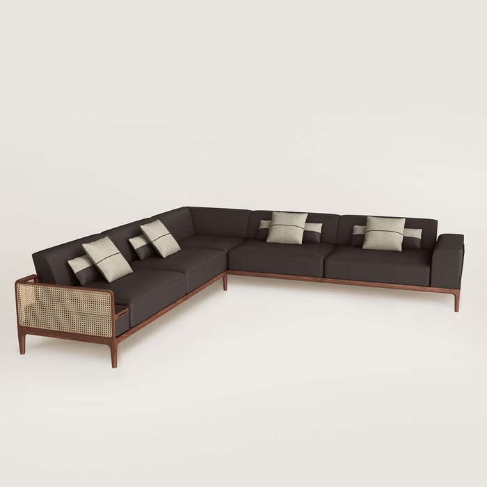 Noir Ébène Sofa Sellier 5-seater Corner