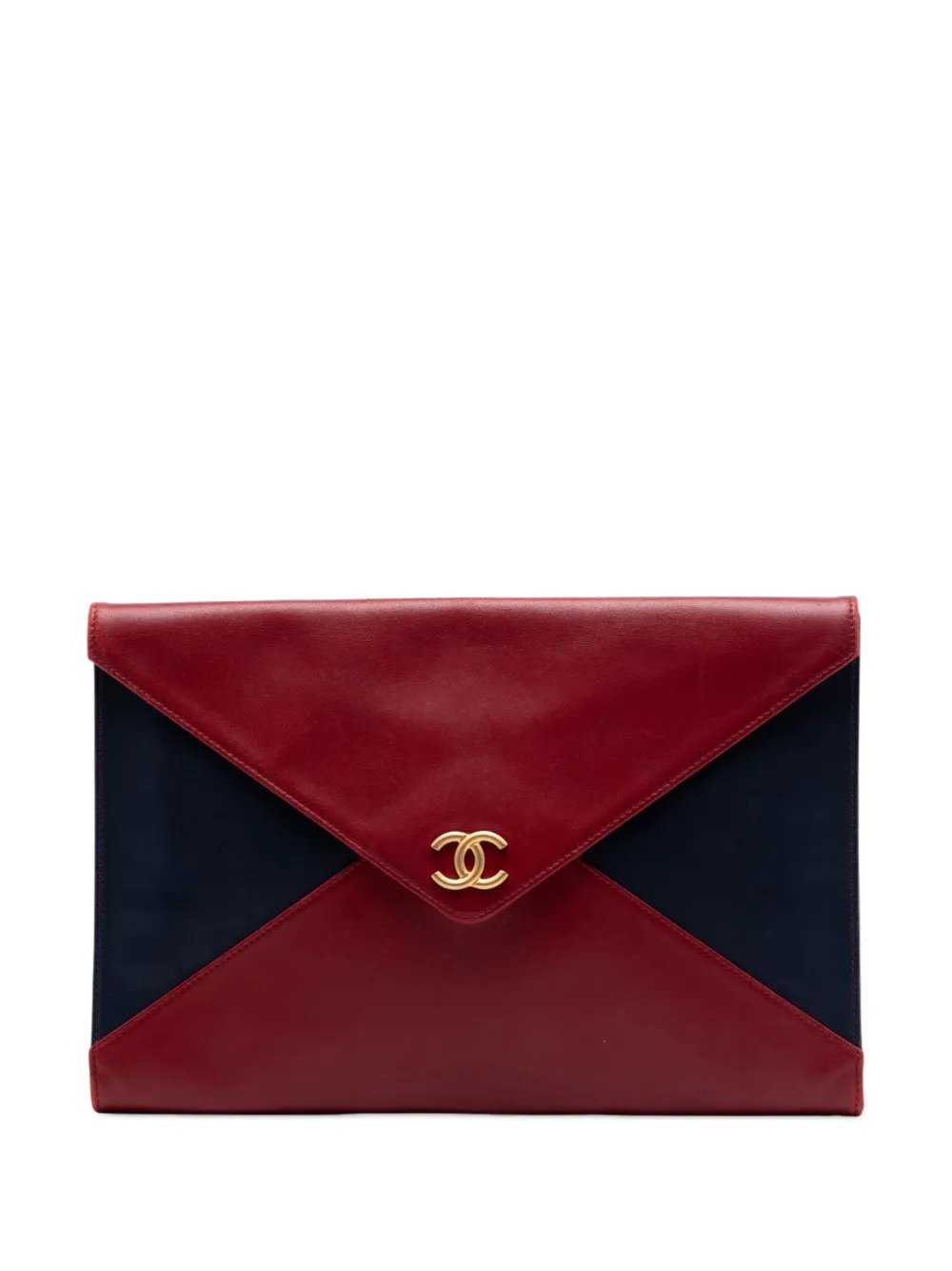 2017-2018 Large Bicolor Lambskin Envelope clutch bag