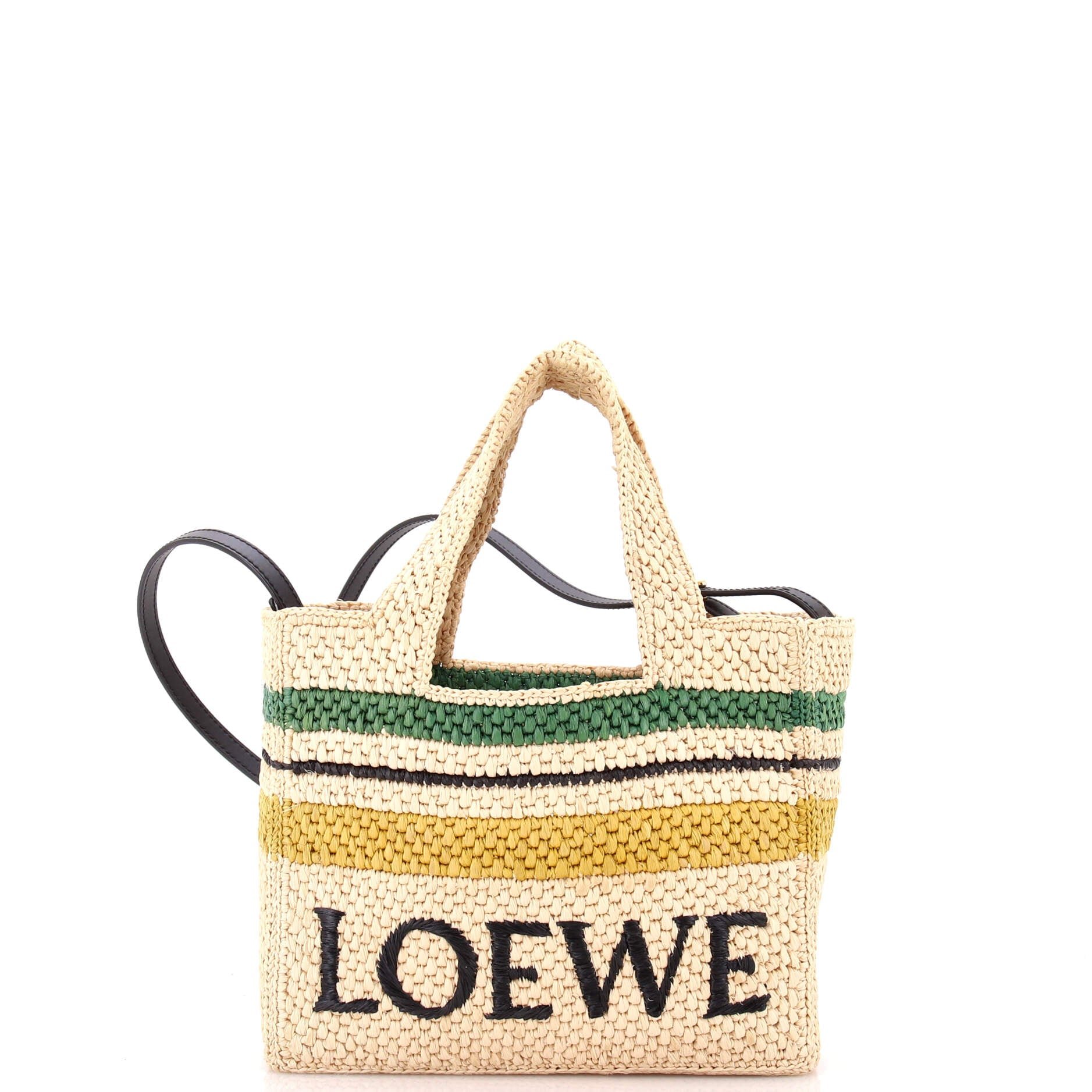 Paula's Ibiza Logo Convertible Tote Raffia Small