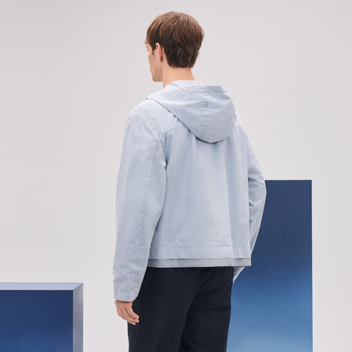 Glacier Hooded Jacket With Leather Details