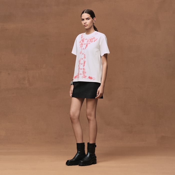 Blanc T-shirt With Maxi Print