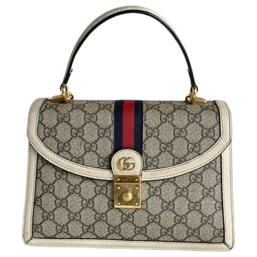 Ophidia Flap Top Handle vinyl crossbody bag