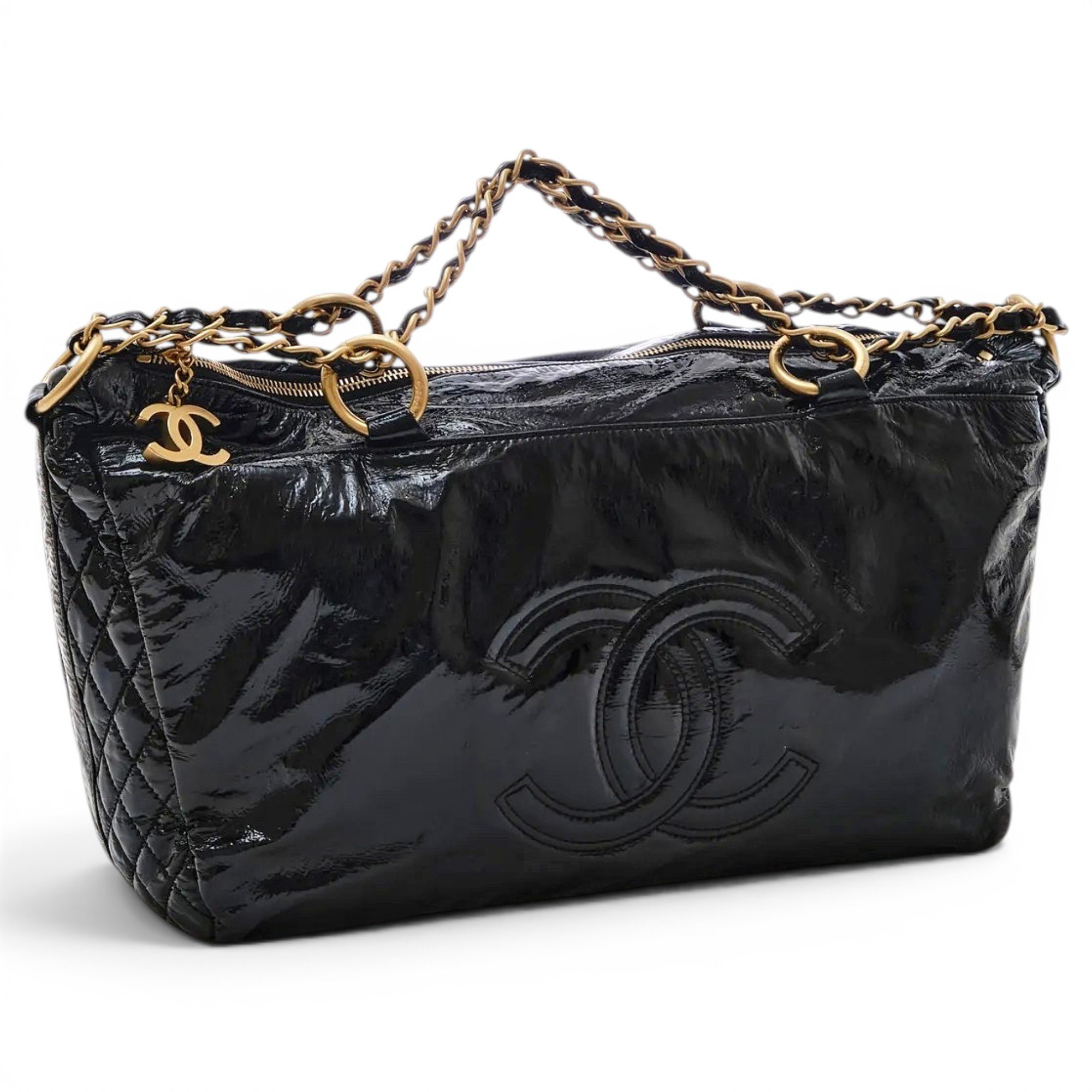 Patent leather handbag