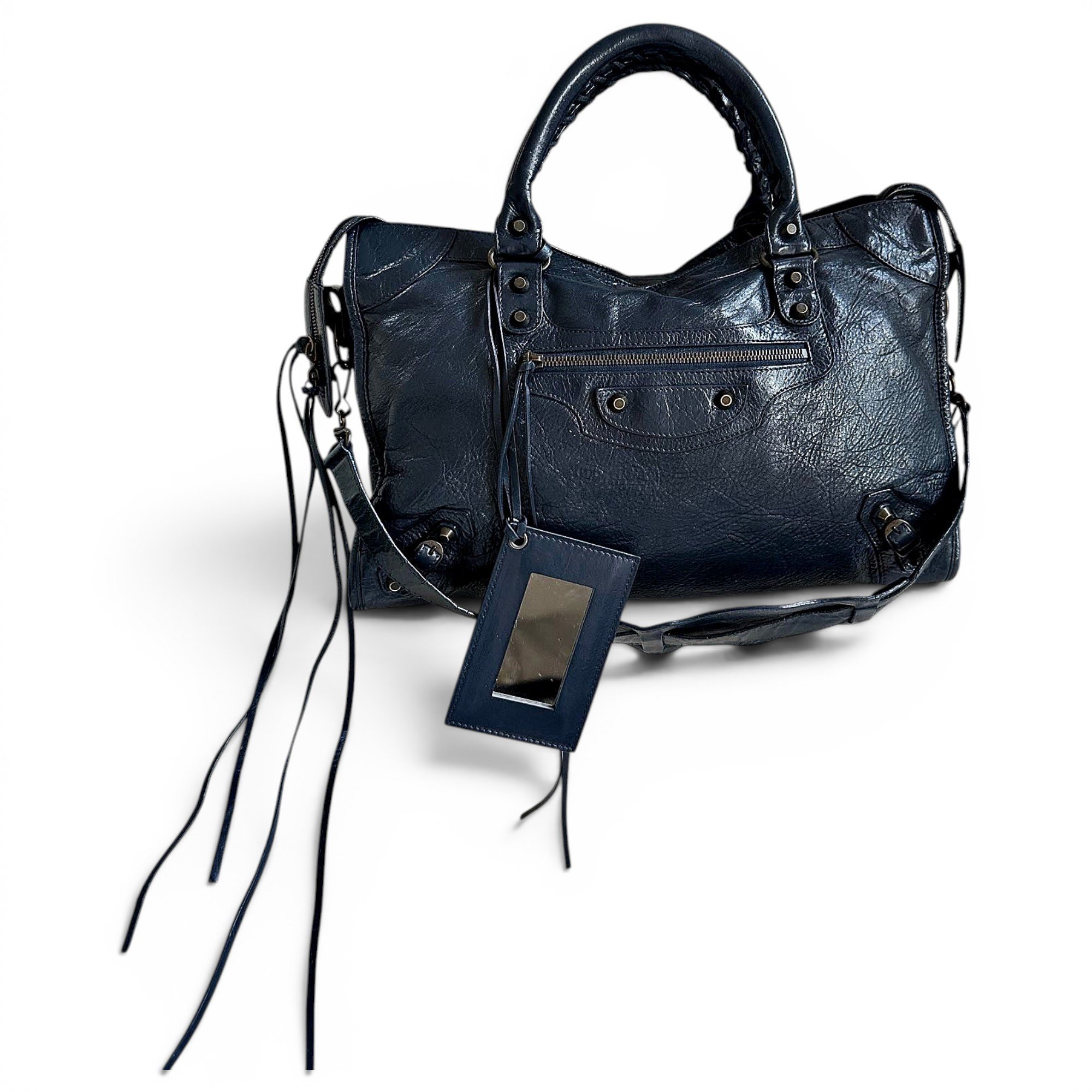City leather handbag