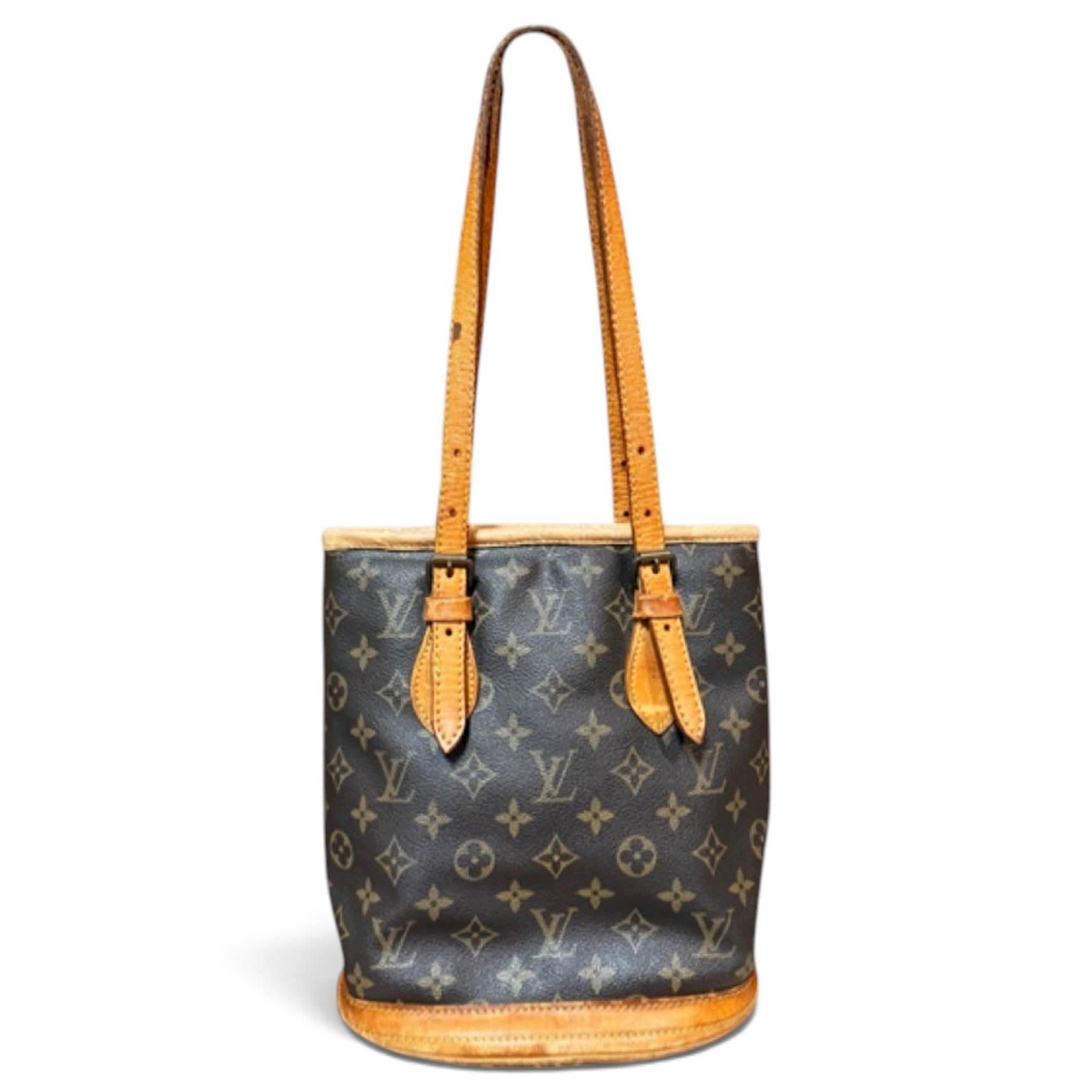 Bucket leather handbag