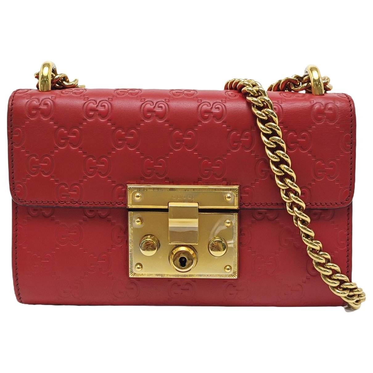 Padlock leather handbag