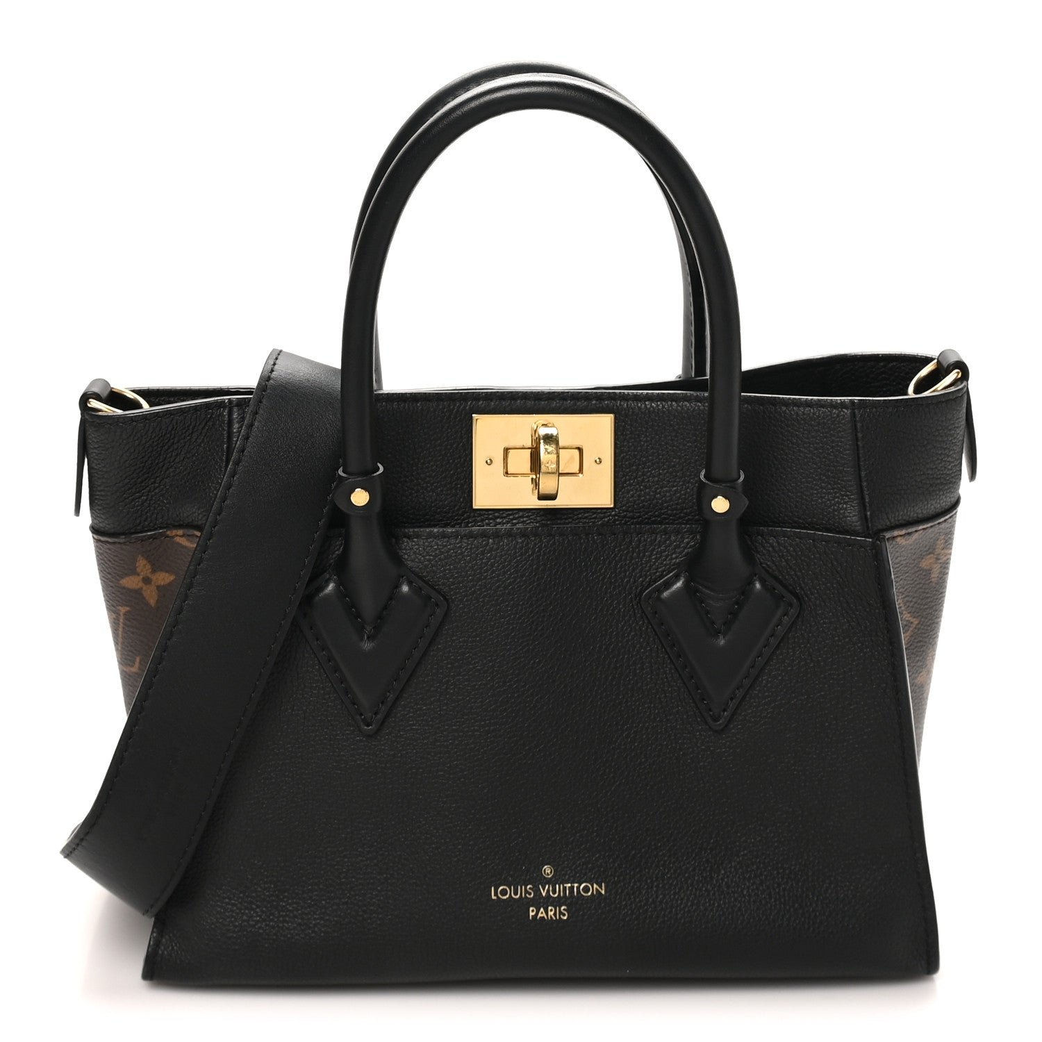 Louis Vuitton Calfskin Monogram On My Side PM Black