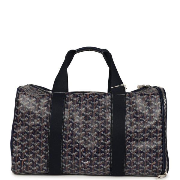 Goyard Goyard Goyardine Canvas Navy Blue Voltigeur MM Pet Carrier Bag Palladium Hardware