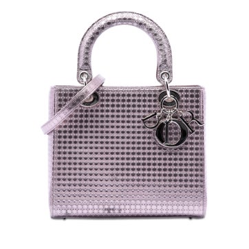 Patent Leather Medium Metallic Patent Microcannage Lady Dior