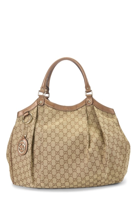 Brown Original GG Canvas Lurex Sukey Tote