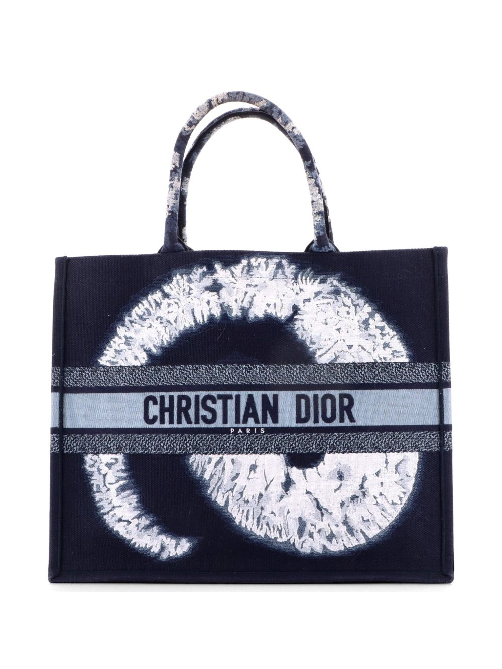Book Embroidered Canvas Large tote bag