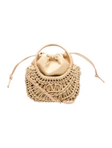Valentino Raffia Bucket Bag