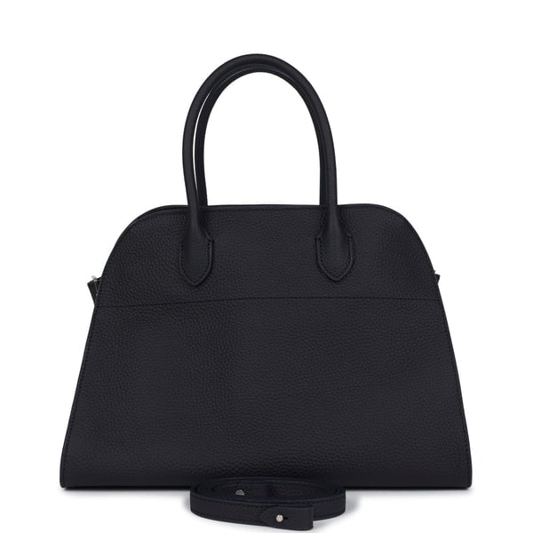 The Row The Row Soft Margaux 12 Bag Midnight Calfskin Silver Hardware
