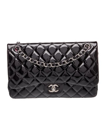 Classic Jumbo Patent Double Flap Bag