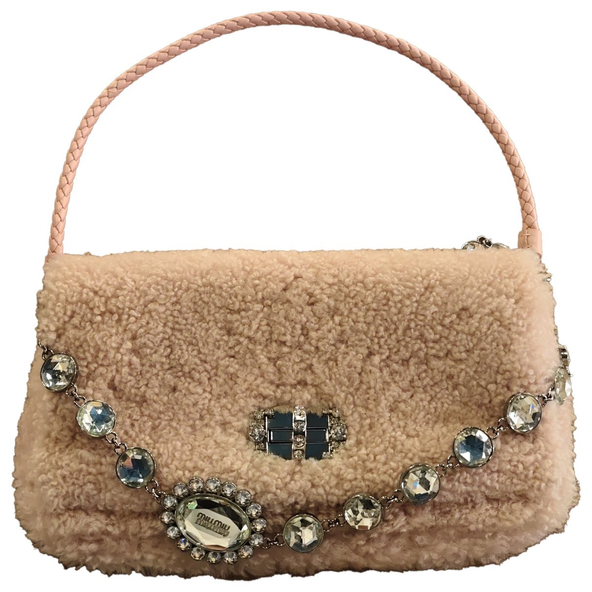 Miu Crystal leather handbag