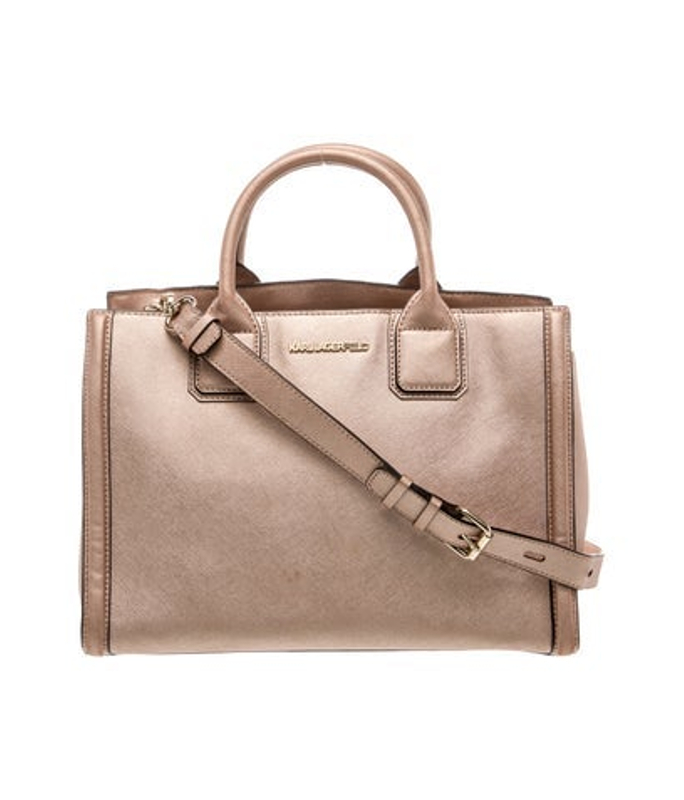Karl Lagerfeld Lagerfeld Saffiano Leather Top Handle Bag