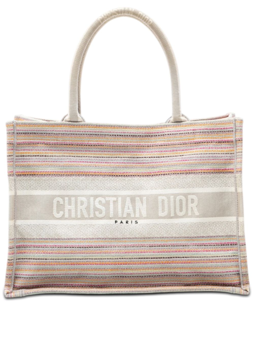 2020 Medium Embroidered Canvas Stripes Book tote bag