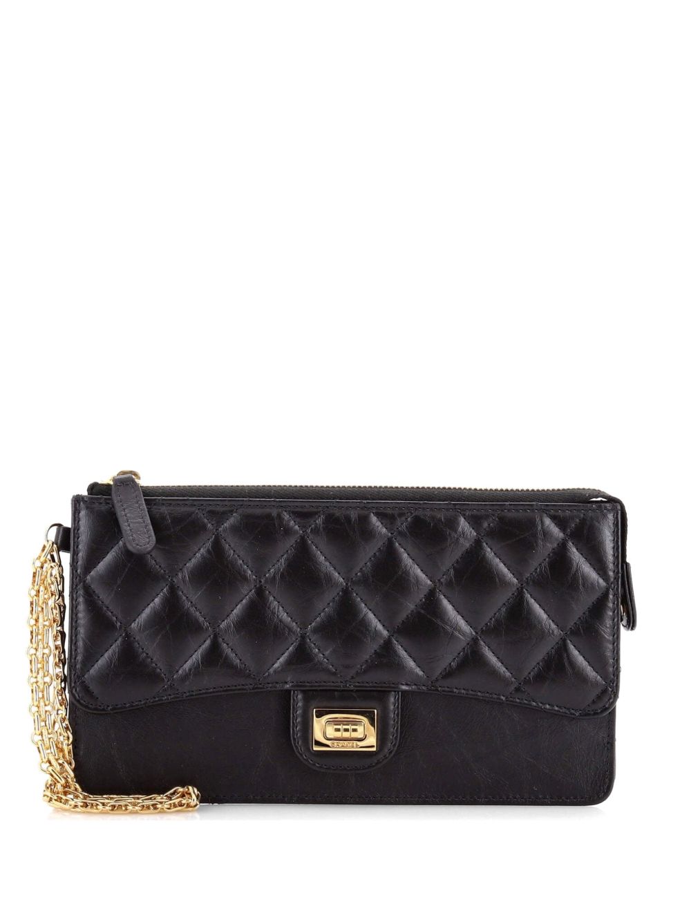 Reissue 2.55 Flap Wristlet Pouch Quilted Aged Calfskin clutch bag