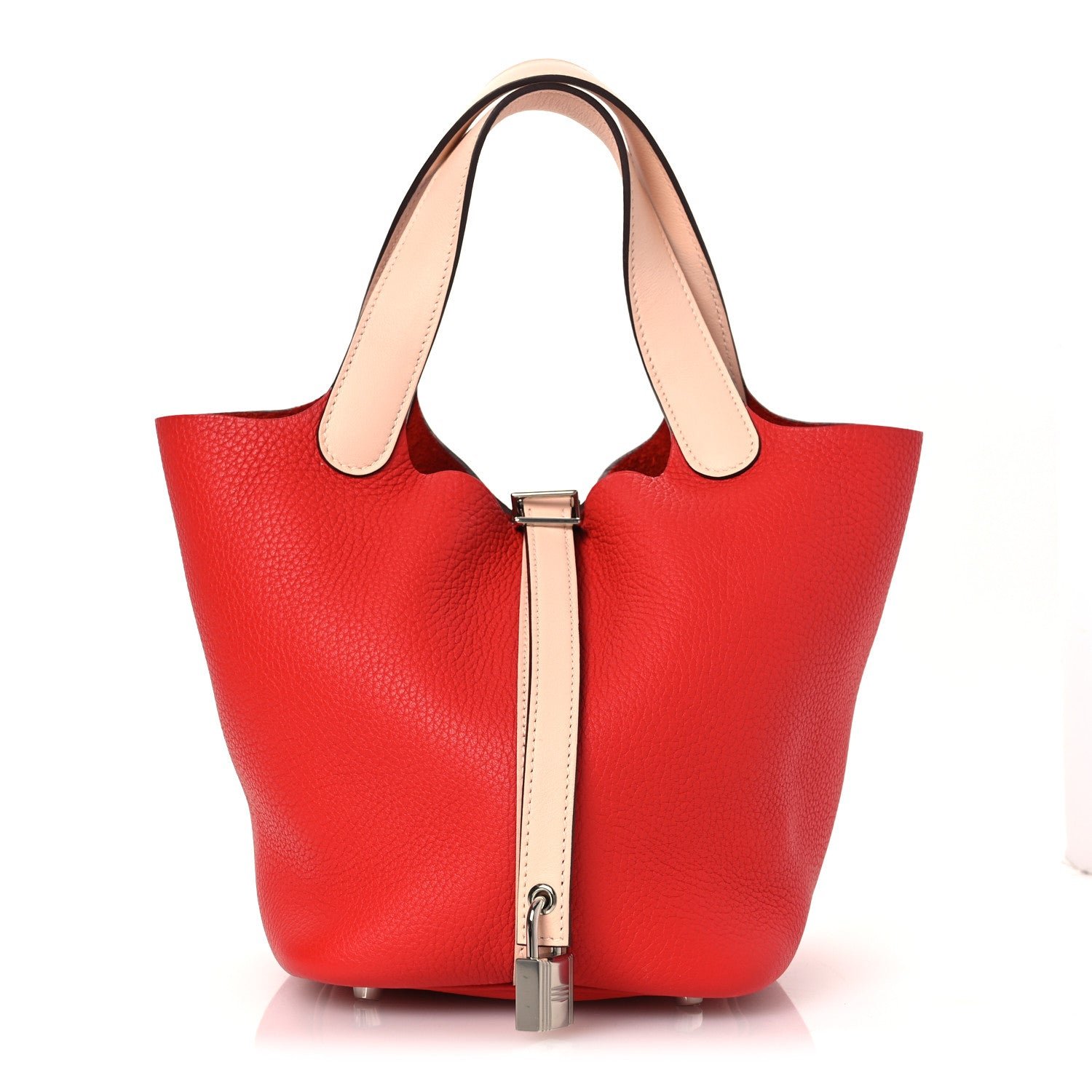 Hermes Taurillon Clemence Swift Eclat Picotin Lock 18 PM Rouge Tomate Rose Eglantine