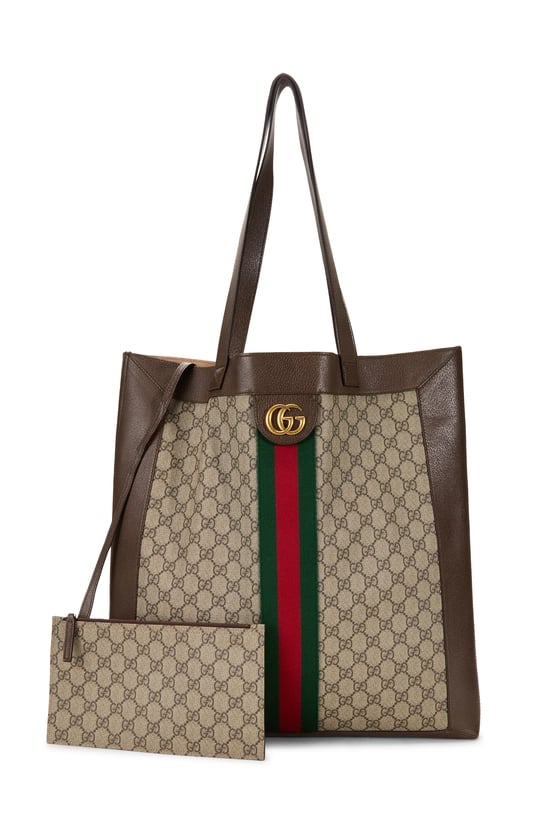 Brown GG Supreme Canvas Ophidia Tote Large