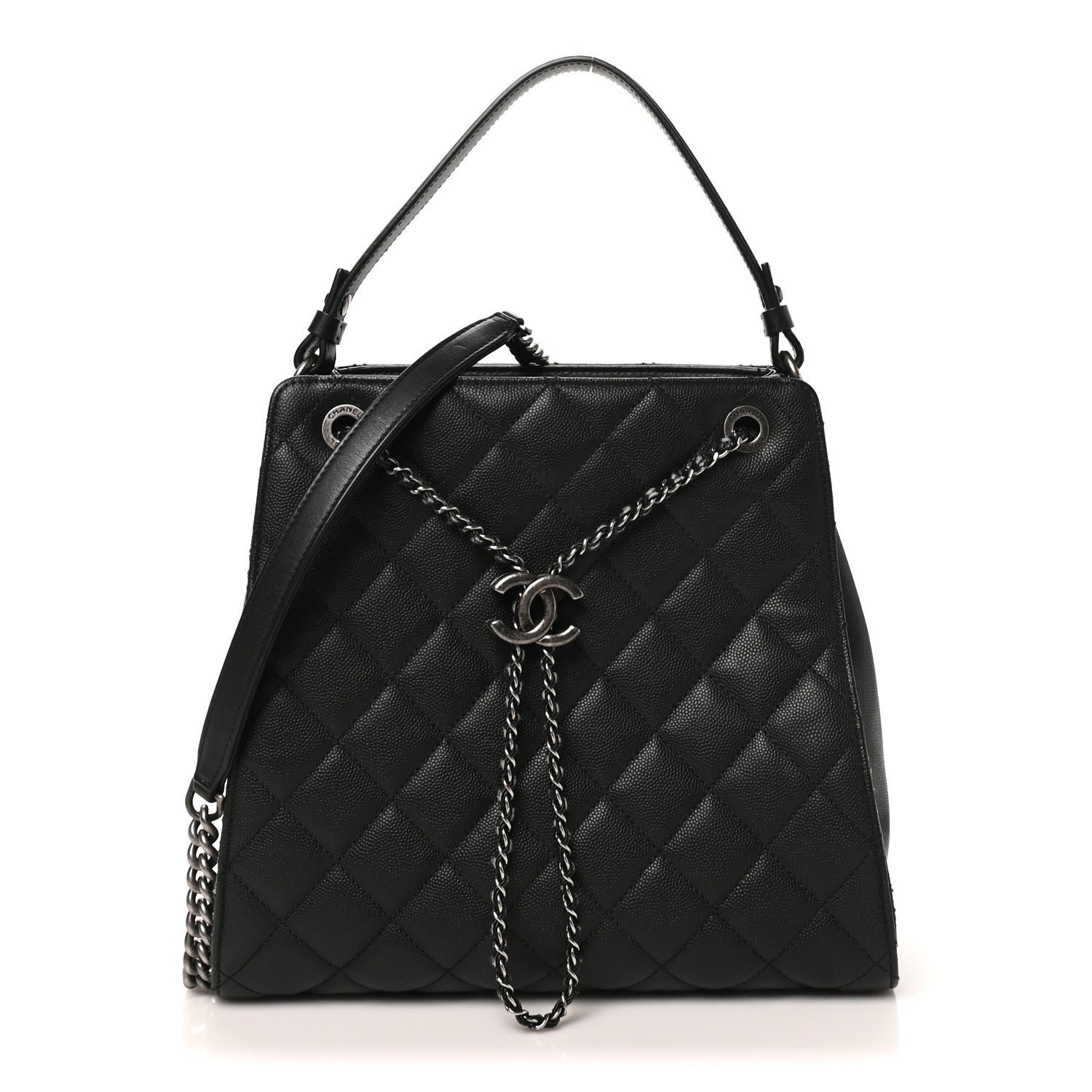Chanel Caviar Quilted Medium CC Bucket Bag Black