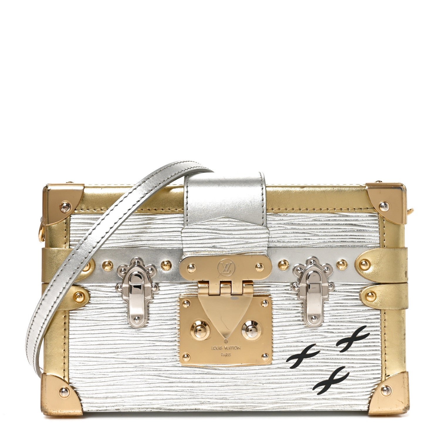 Louis Vuitton Metallic Epi Petite Malle Silver