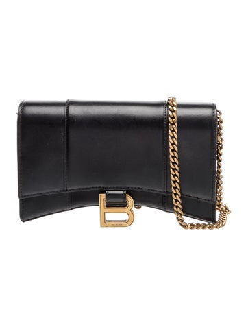 Balenciaga Leather Hourglass Wallet On Chain