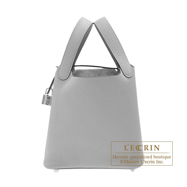 Hermes Picotin Lock bag 18/PM Blue glacier Clemence leather Silver hardware