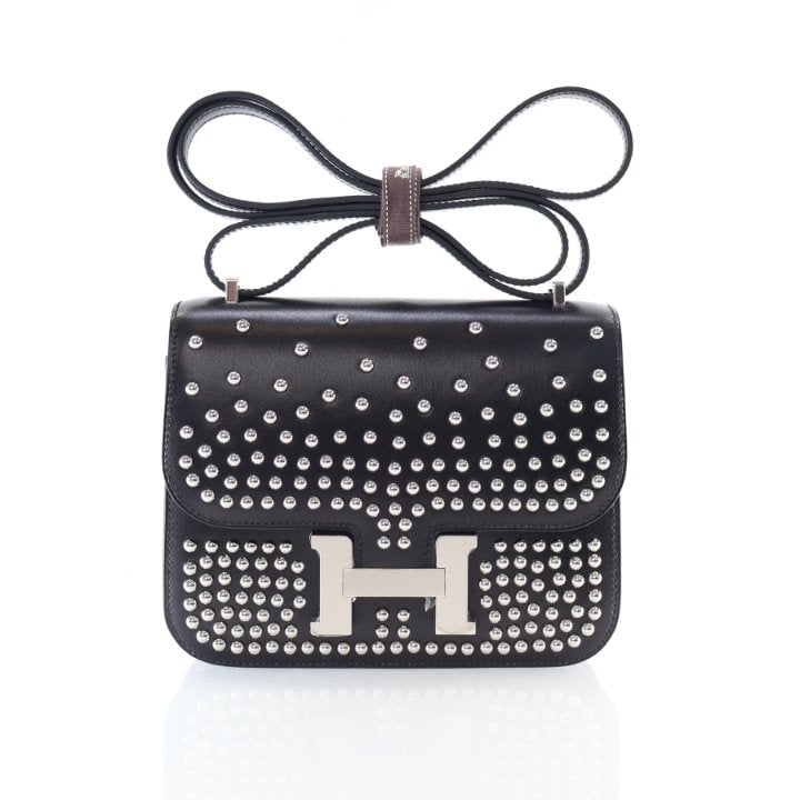 Hermes Noir Box Cloute Mini Constance 18
