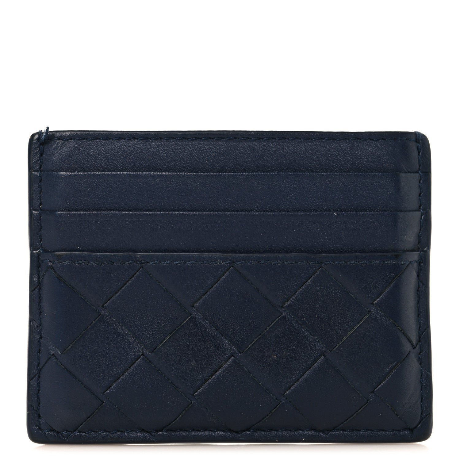 Bottega Veneta Nappa Intrecciato Card Holder Cypress Abyss