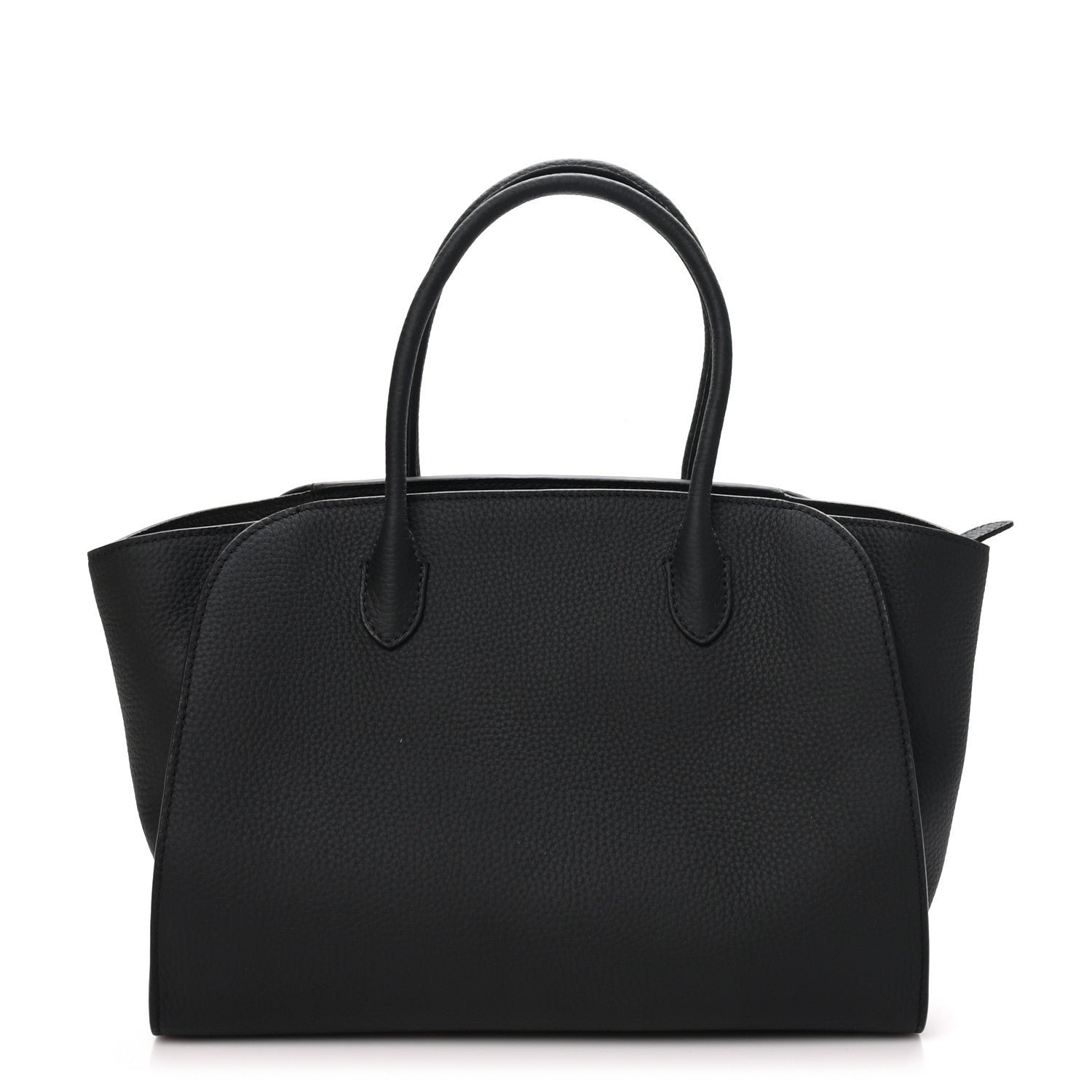 The Row Grained Calfskin Marlo 12 Tote Bag Black
