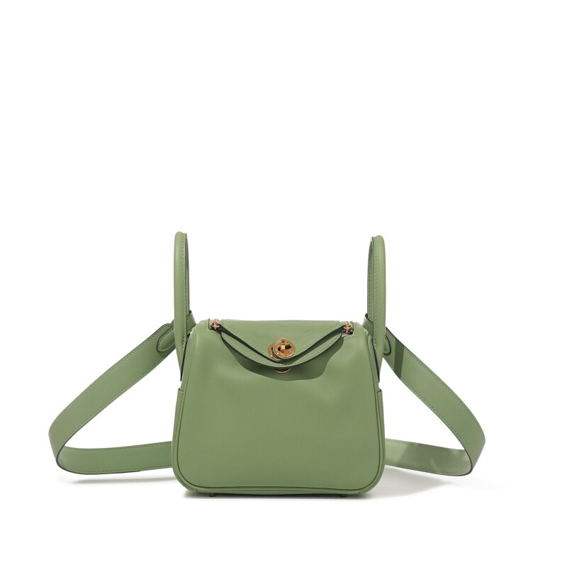 Hermes Vert Criquet Swift Mini Lindy II Gold Hardware, 2023