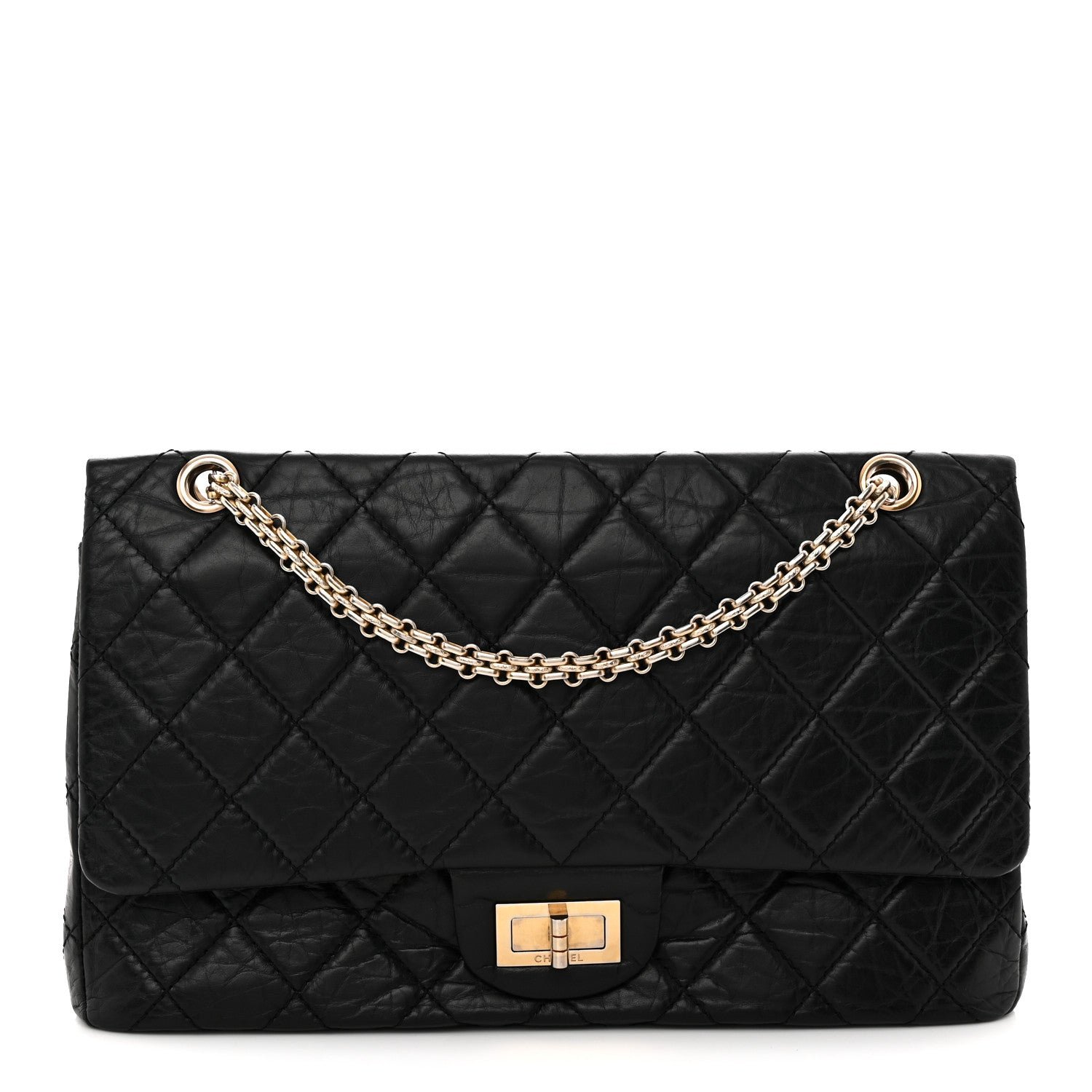 Chanel Aged Calfskin Quilted 2.55 Reissue 227 Flap Black