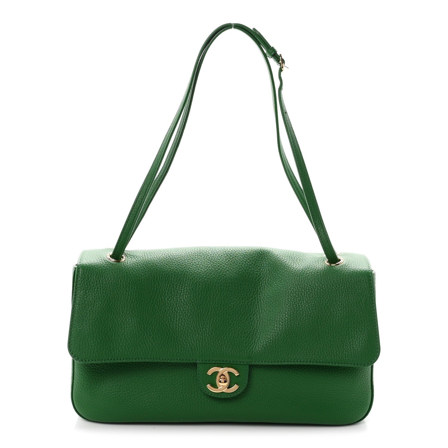 Chanel Grained Calfskin Small Souplissimo Maxi Flap Green