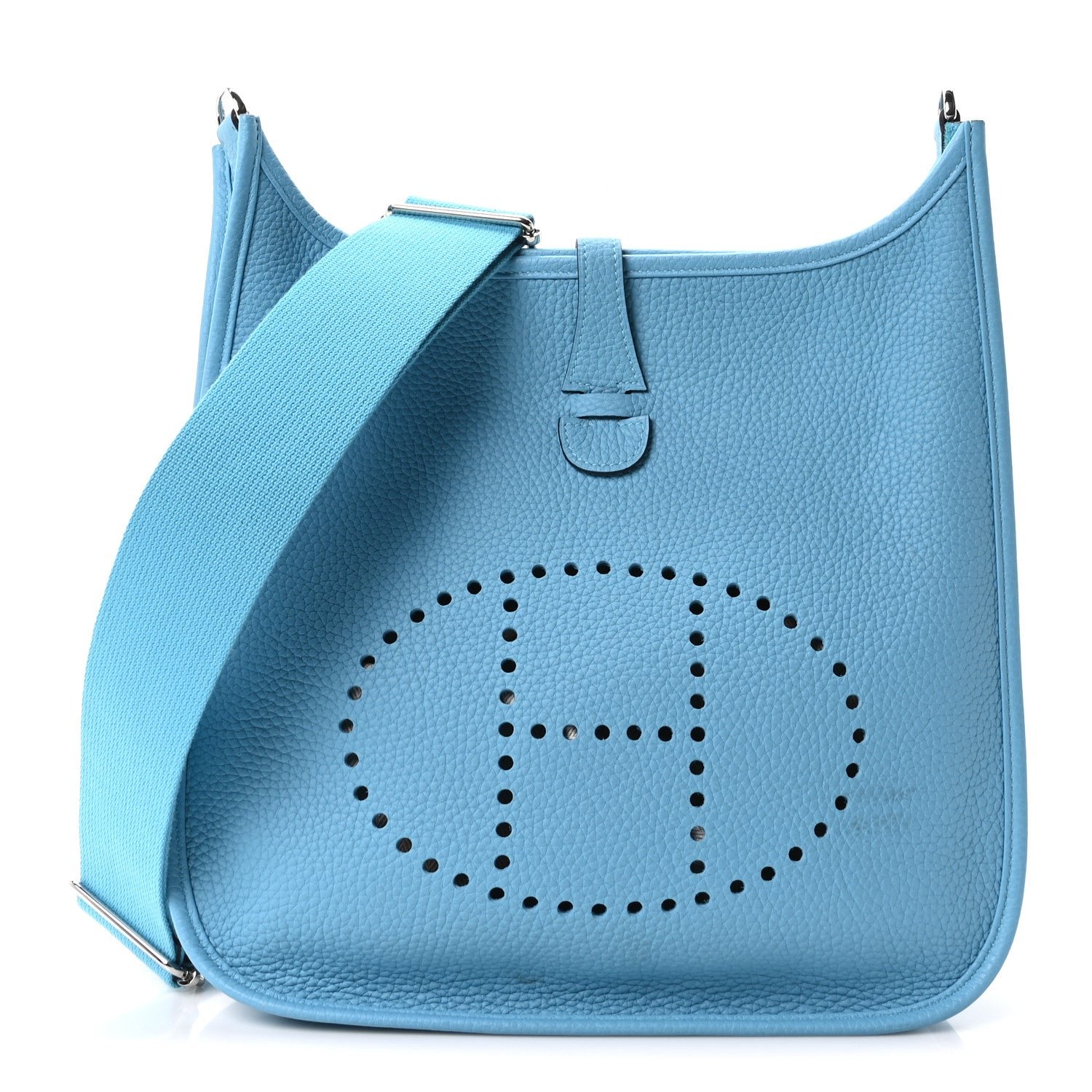 Hermes Taurillon Clemence Evelyne III PM Bleu Du Nord