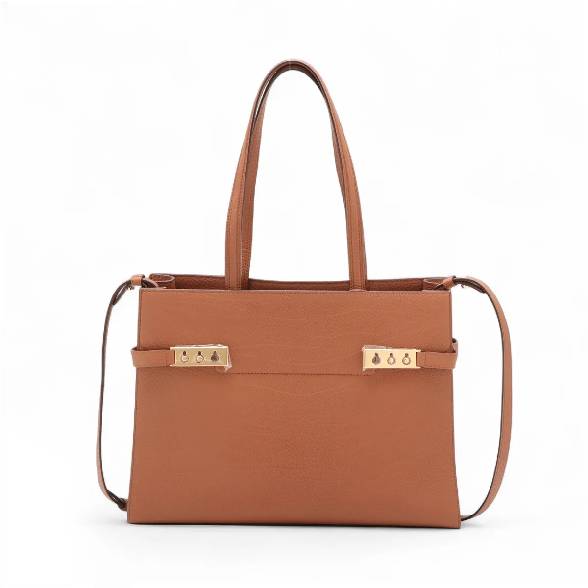 Delvaux tampeto crashing Leather 2 Way Tote Bag Brown