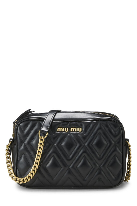 Miu Miu Black Nappa Matelassé Camera Bag