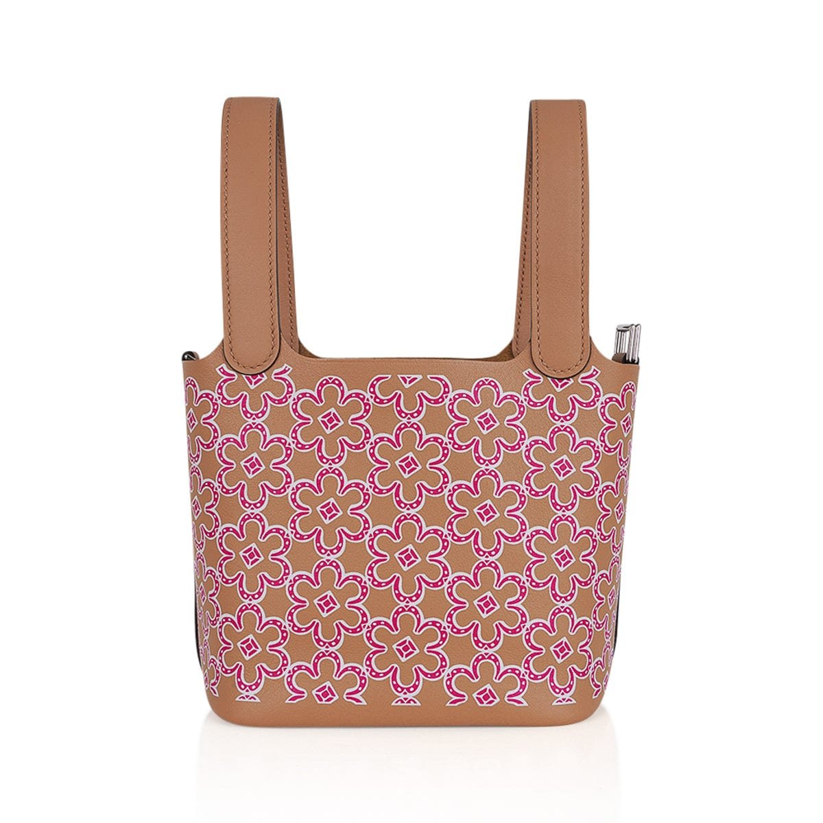Hermes Hermes Picotin Lock 14 Micro Lucky Daisy Bag Chai with Rose Palladium Hardware