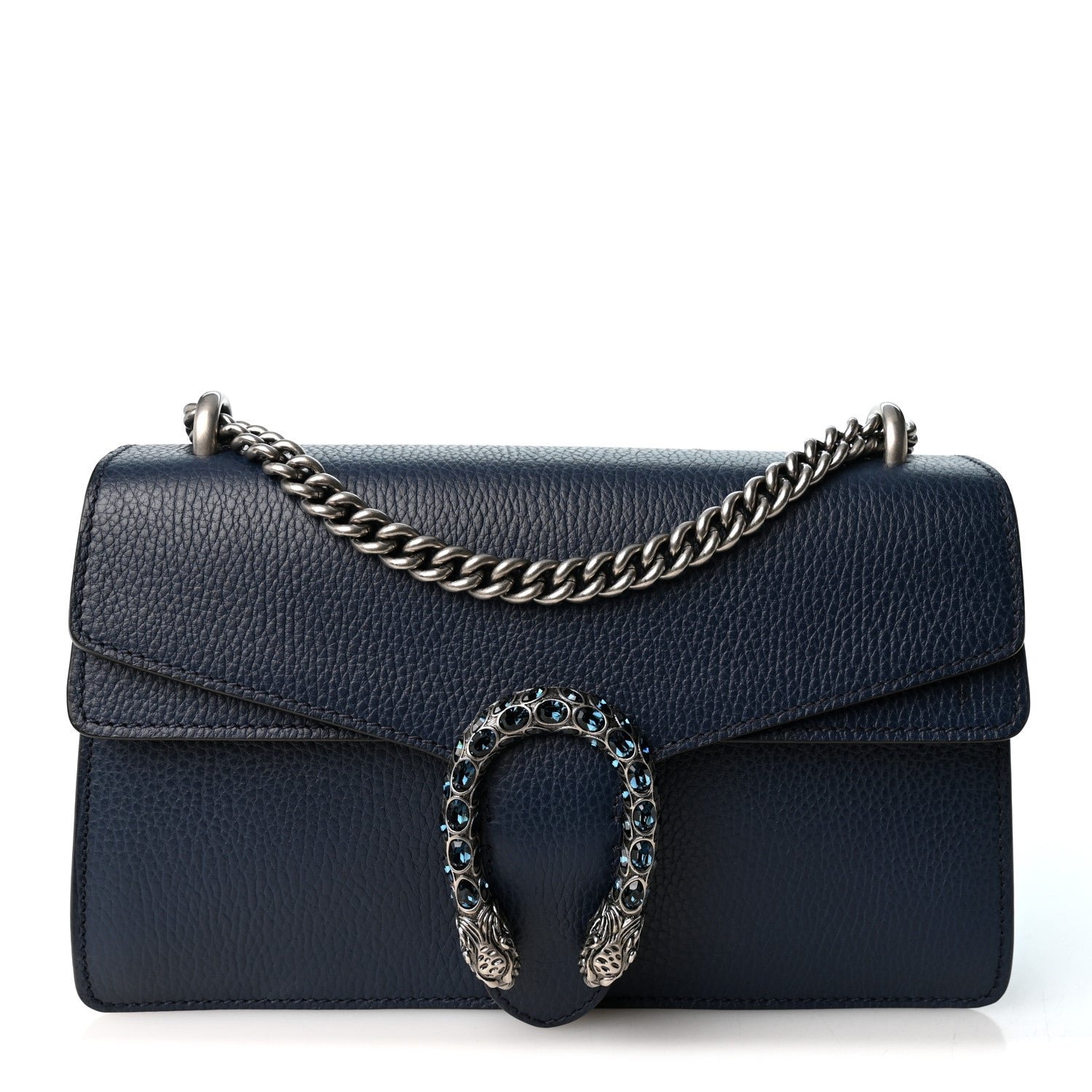 Gucci Dollar Calfskin Crystal Small Dionysus Shoulder Bag Blue Agata Montana Sapphire