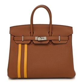 Hermes Togo Swift Officier Birkin 25 Gold Ambre