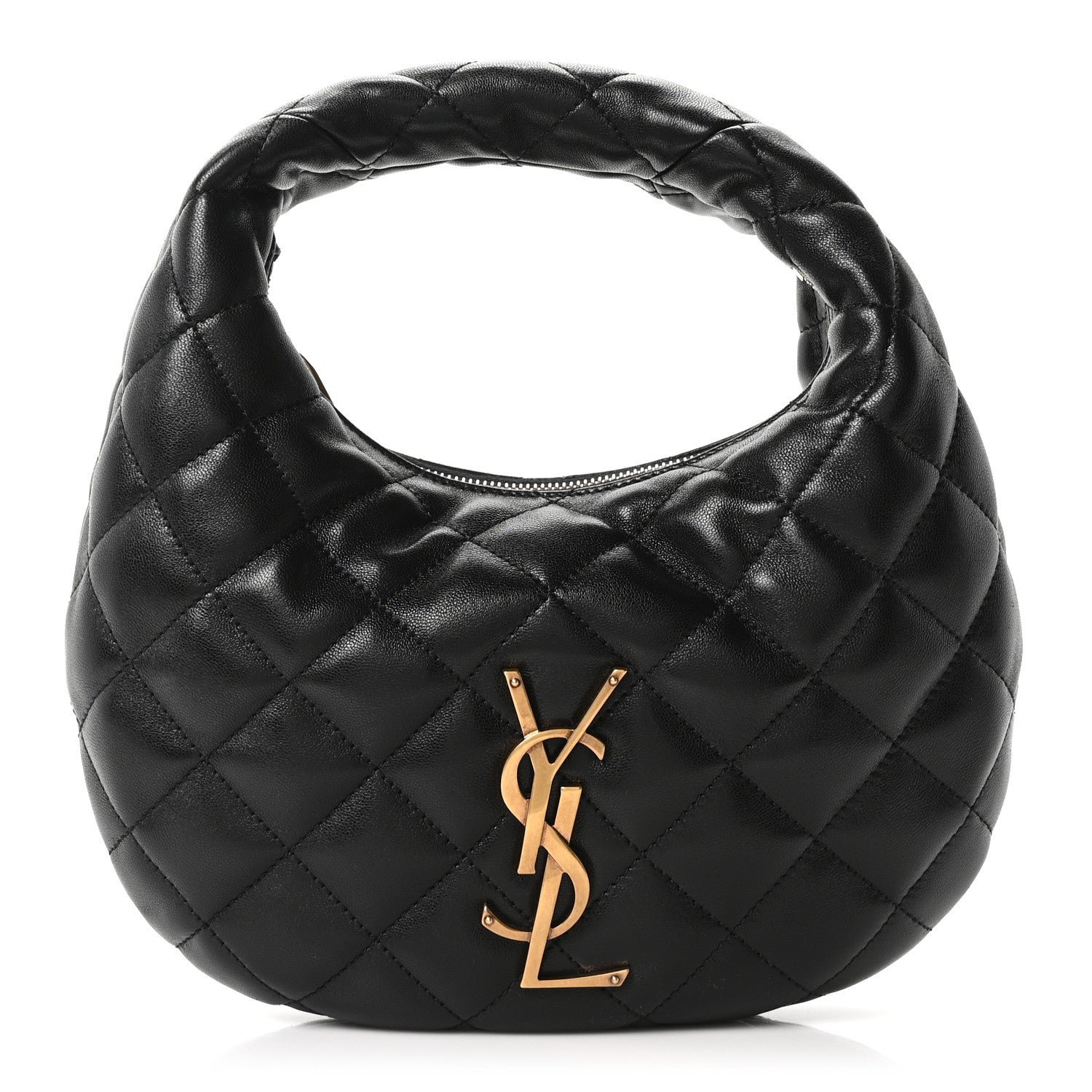 Saint Laurent Lambskin Quilted Icarino Bag Black