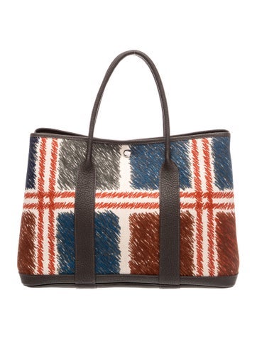 Hermes 2024 Toile H Plume Tartan Cross Garden Party 36