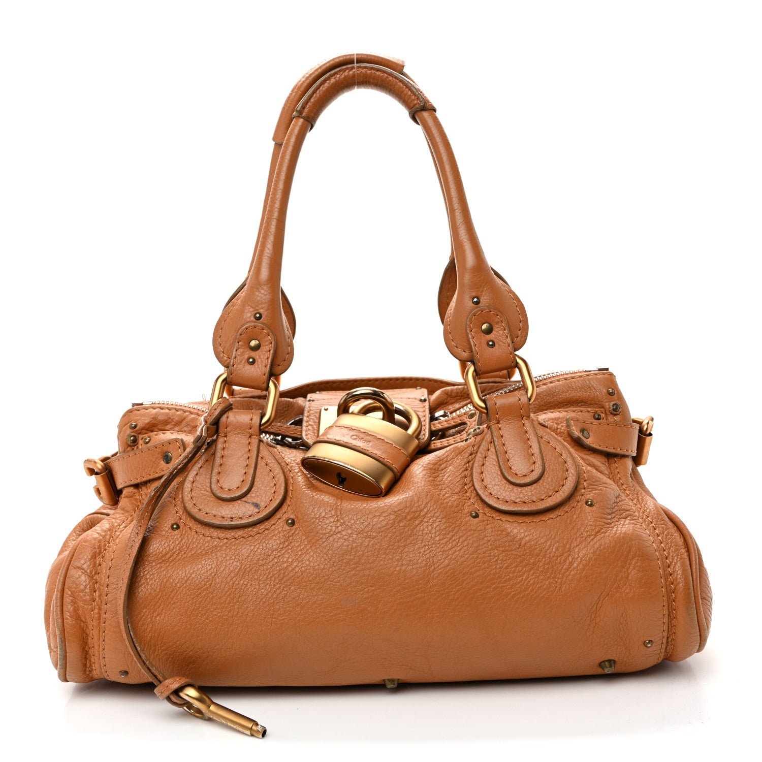 Chloe Calfskin Medium Paddington Satchel Tan