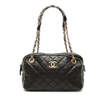 CC Quilted Lambskin Tweedy Bowler Bag