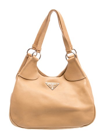 Enameled Metal Triangle Vitello Daino Hobo Medium