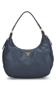 Prada Blue Vitello Daino Hobo